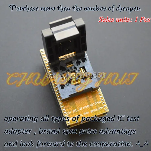 QFN48 to DIP48 Programmer Adapter WSON48 MLF48 DFN48 Adapter IC test socket Pitch=0.4mm size=6x6mm fbga 48pin programmer adapter bga48 to dip48 adapter ic socket ic test socket