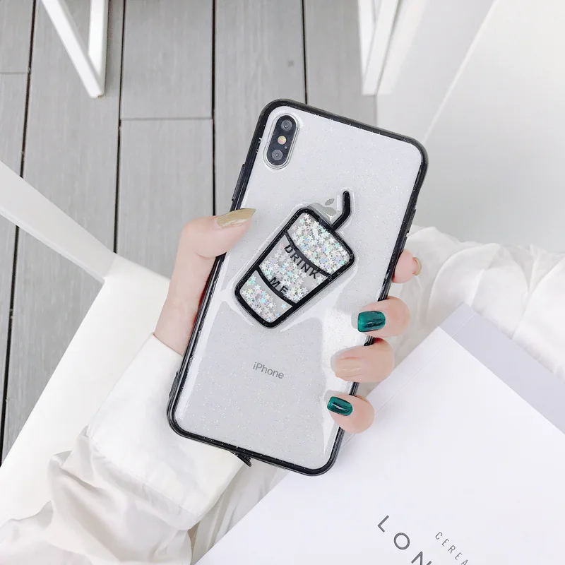 Зыбучие пески бутылка для напитков мобильный чехол телефона IphoneXSmax падение клей