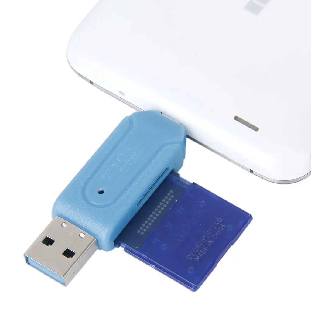 USB 2 0 + Micro OTG SD ST кардридер для сотового телефона планшетного ПК (синий)|card reader|otg sdcard