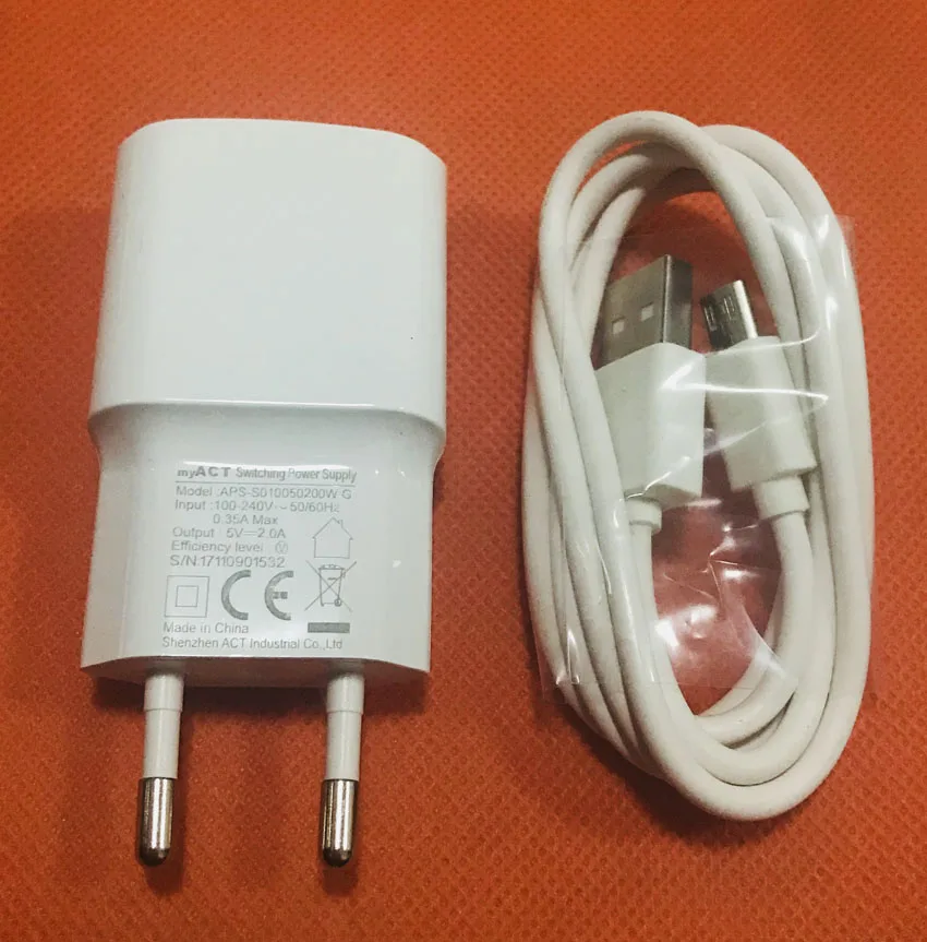 

Original Travel Charger EU Plug Adapter+ USB Cable for Oukitel K6000 Pro MT6753 Octa Core 5.5" FHD 1920x1080 Free Shipping