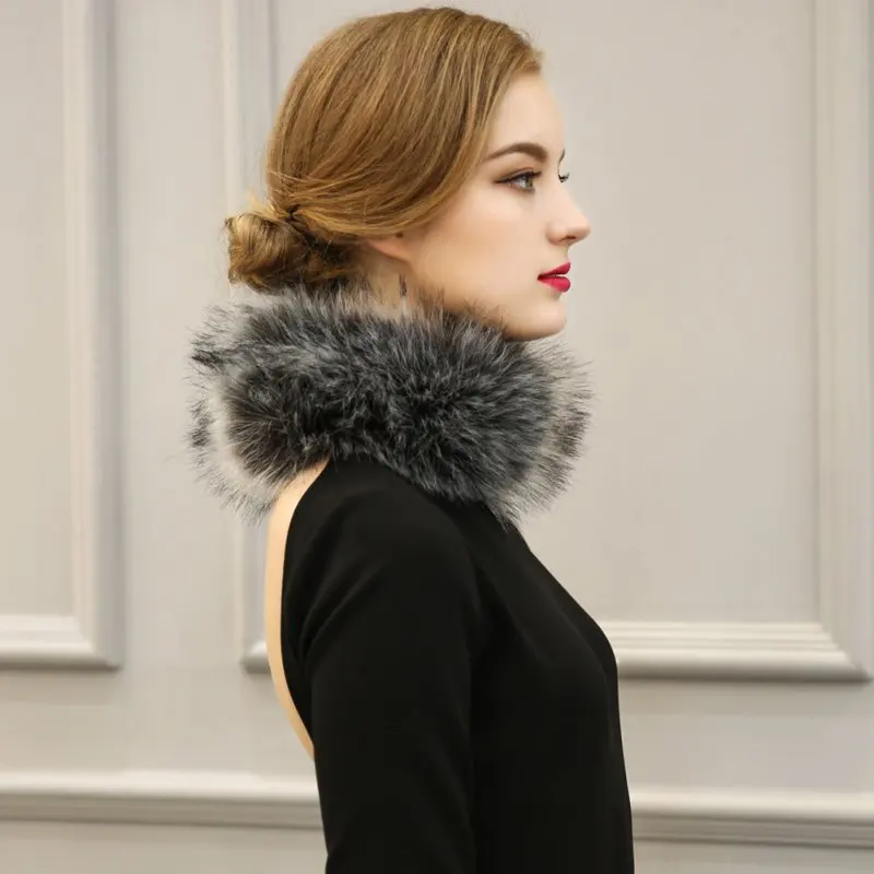 Женская Осенняя накидка круги женский воротник из искусственного лисьего меха