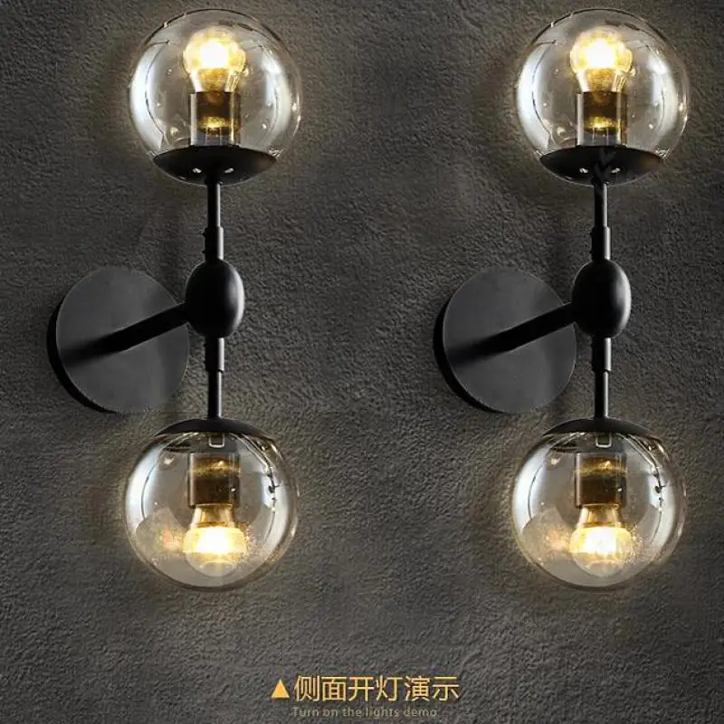 Книги по искусству Studio 2-головы зеркало стеклянный шар настенный светильник Abajur