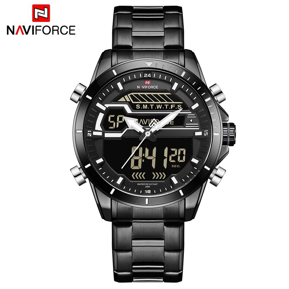 Новый бренд NAVIFORCE спортивные мужские часы водонепроницаемые военные ремешок из