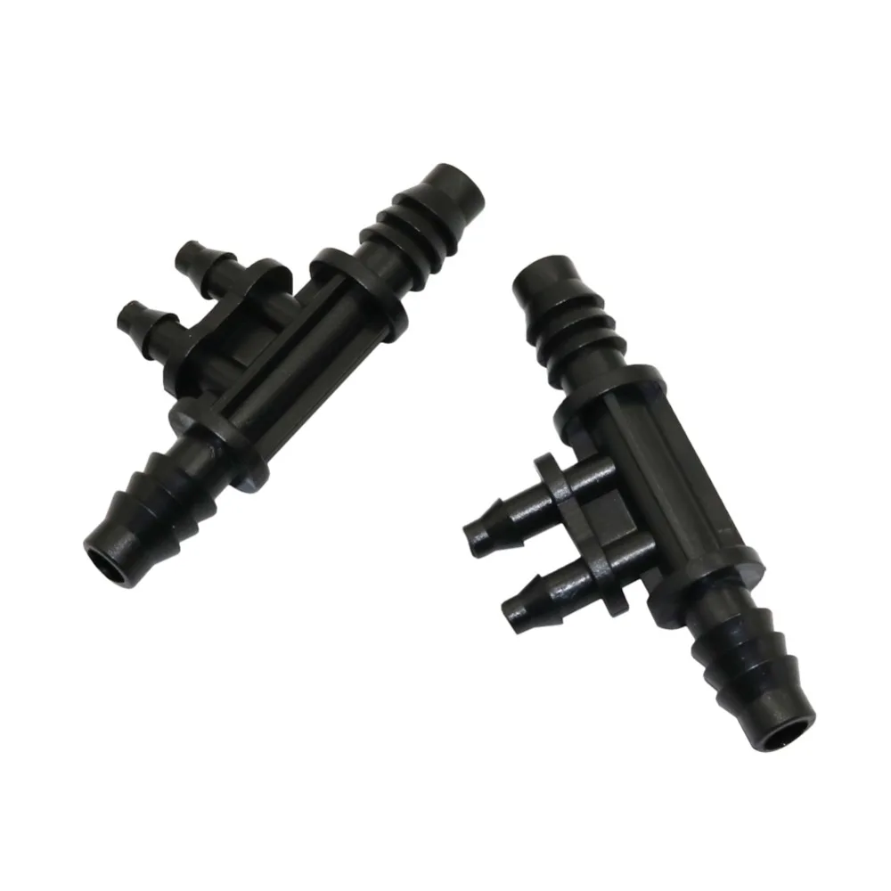 Barbed 8/11mm To 4/7mm Hose Connectors Four-Way Garden Water Splitters Gardening Water Irrigation Fittings 10 Pcs