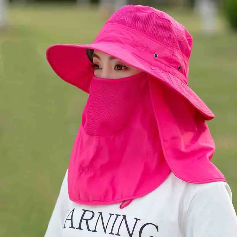 Уличная рыболовная шляпа с маской для лица Ушная шея откидная крышка широкими