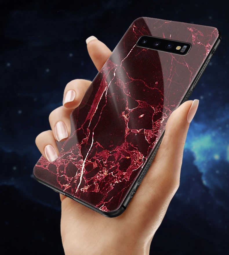 GFAITH для samsung A50 стеклянный чехол, закаленное Мягкий силиконовый чехол, чехол с мраморным принтом для Galaxy A20 A30S A10 A40 A70 M20 S8 S9, чехол
