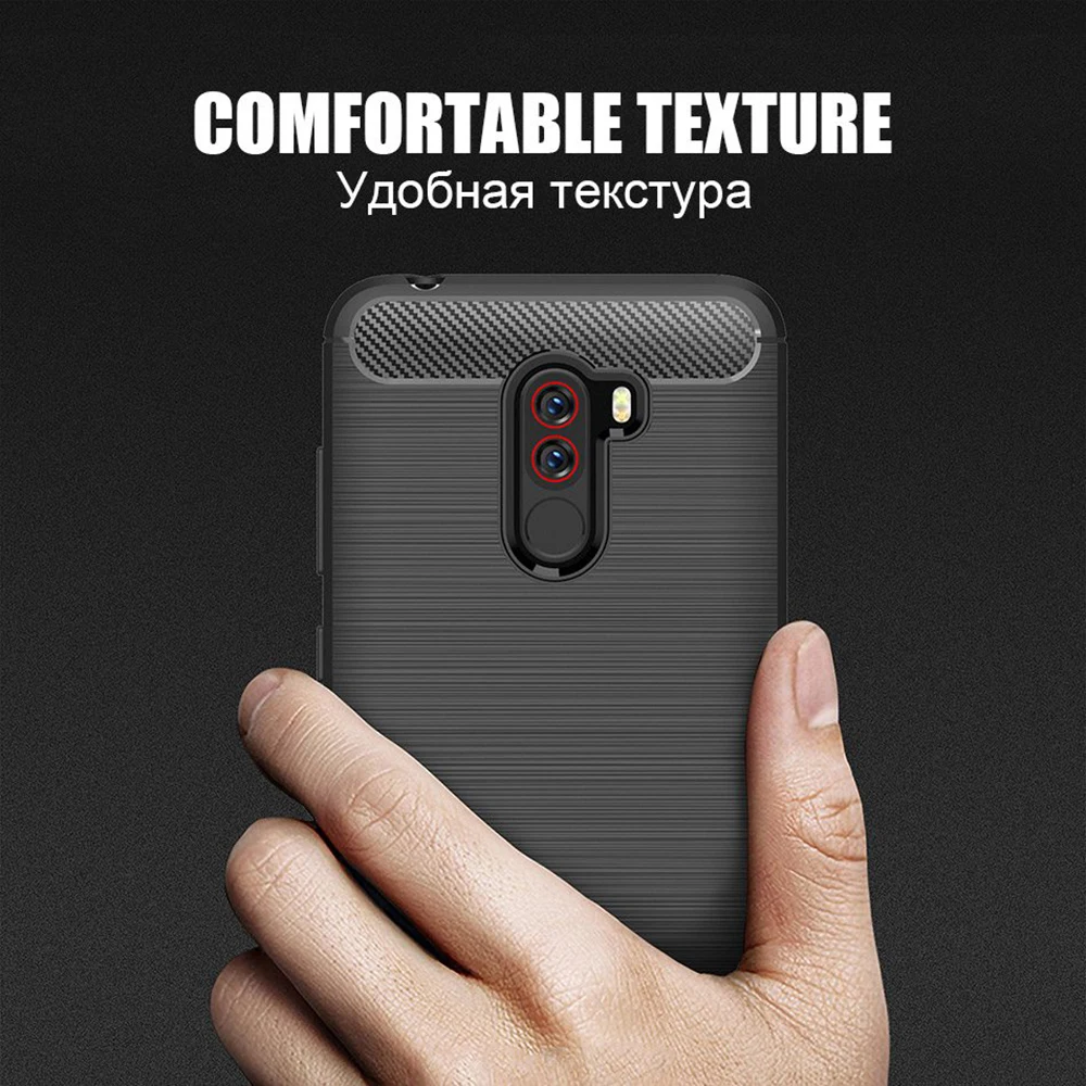 TOMKAS чехол из углеродного волокна для Xiaomi Pocophone F1 Poco маленький силиконовый