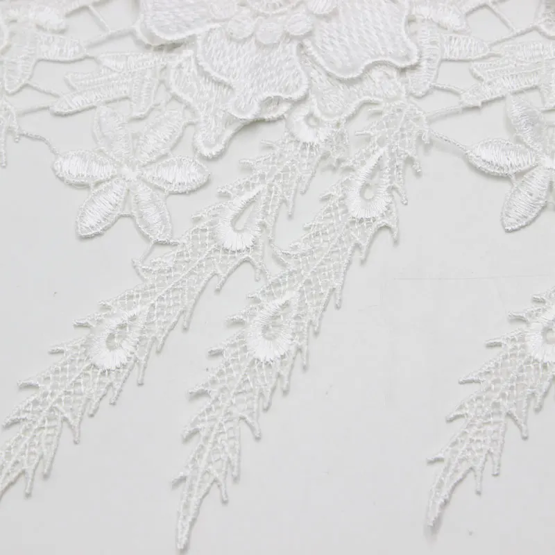 2 ярдов белая аппликация с кружевной отделкой цветок кисточкой полиэстер шнур