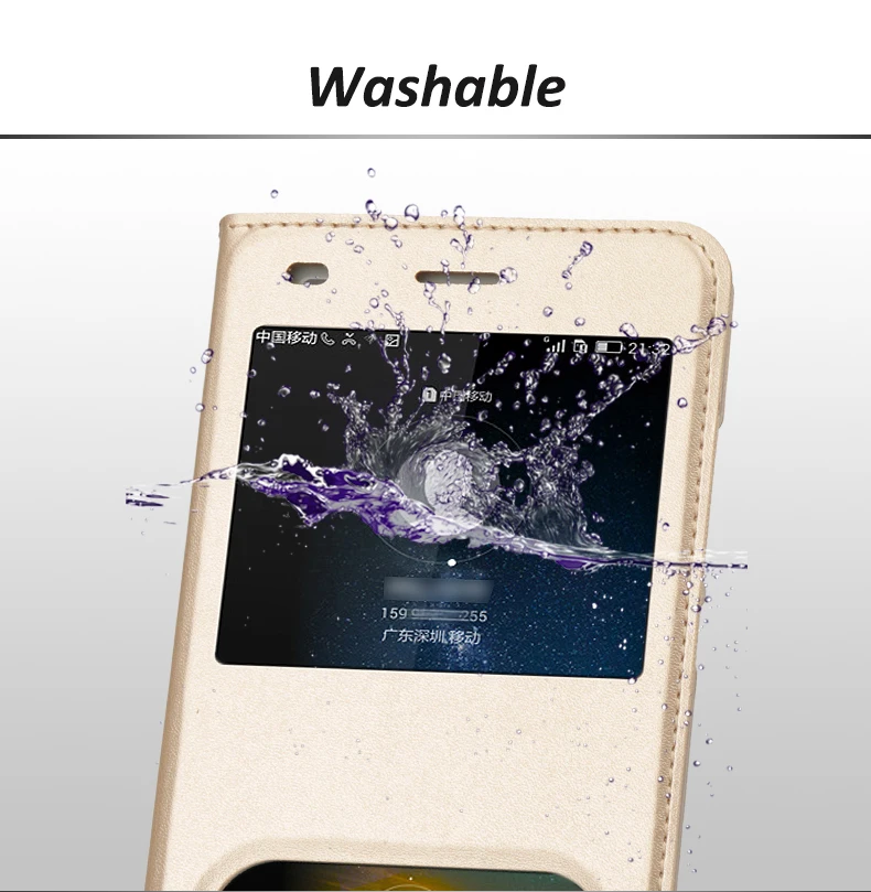 Роскошный P8lite Чехол-книжка с окошком из искусственной кожи для huawei P8 lite ALE-L04 ALE-L21