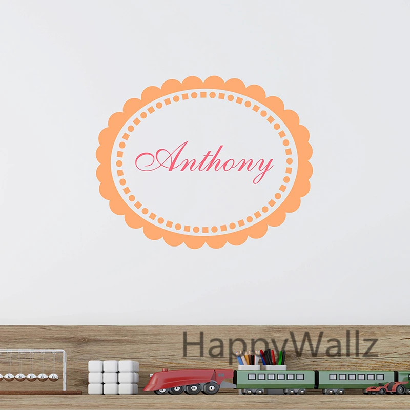Детская Наклейка на стену с именем заказ сделай сам круглая рамка наклейка для