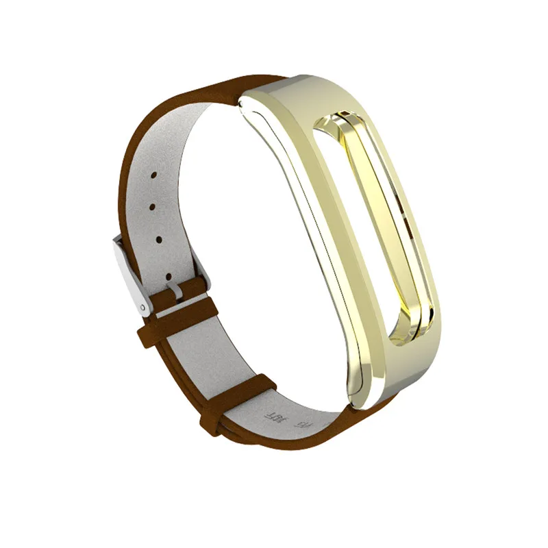 Brown Gold Mijobs кожаный ремешок для huawei Honor Band 4 Runnning Версия смарт-браслет для Honor Band 4 ремешок для бега - Цвет: Brown Gold