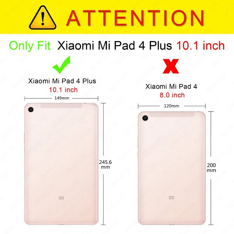 Ультратонкий чехол из искусственной кожи для Xiaomi Mi Pad 4 Plus 10, чехол для Xiaomi Mi pad 4 Plus 10,1 Wake Sleep Stand Чехол+ пленка+ ручка