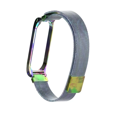 Colorful Металлический браслет mi lanese Loop, ремешок на запястье для Xiaomi mi, браслет 4, магнитные браслеты mi Band 4, металлические ремни, розовый mi Band4 Correa - Цвет: Colorful