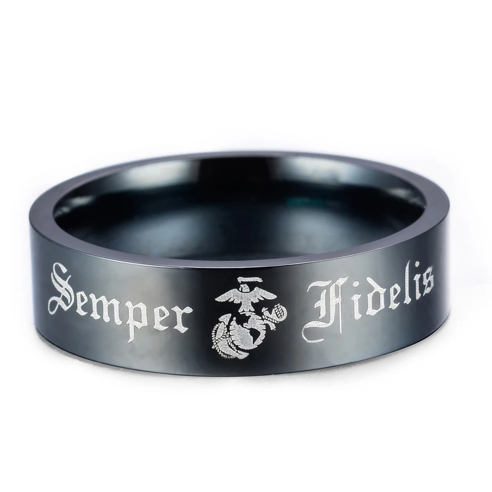 Мода от aruel Black Pipe Army Ring USMC дизайнерское мужское кольцо из нержавеющей стали 316