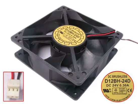 Yate Loon D12BH 24D DC 24V 0.3A 120x120x38 мм 2 провод Сервер вентилятор охлаждения|Кулеры и системы
