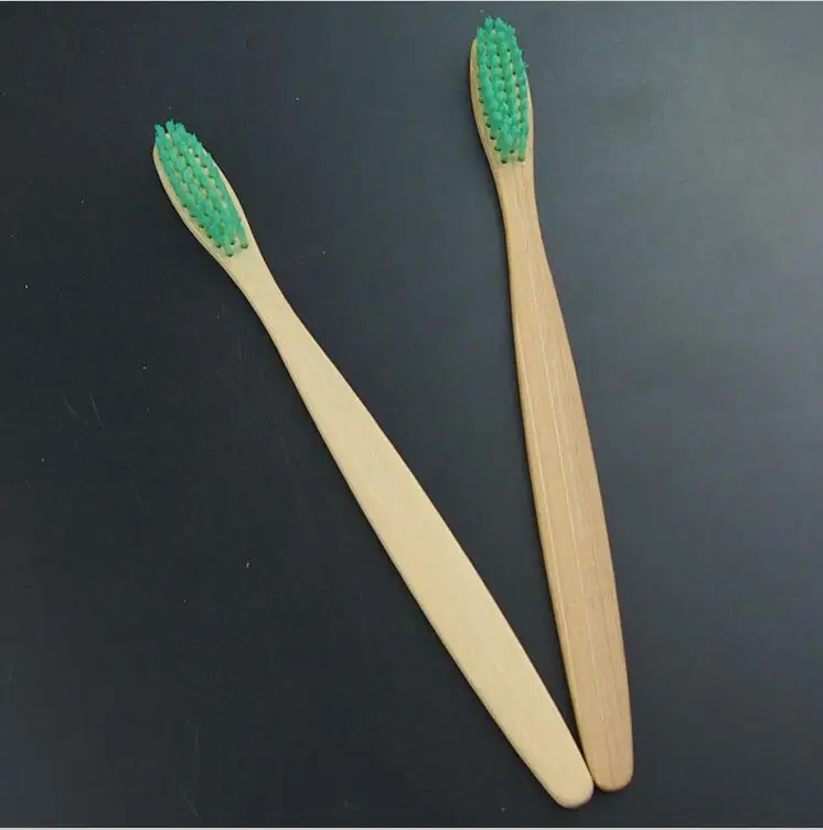 Чистка рта бамбуковая зубная щетка отбеливающая жесткие щетинки дерево язык
