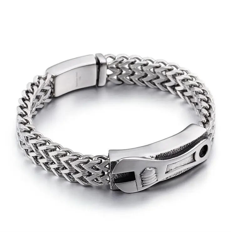 Модный крутой мужской браслет в стиле панк рок из нержавеющей стали|bangle jewelry|bracelet