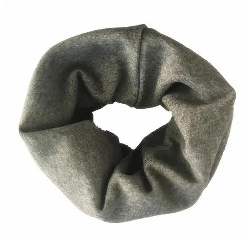 dark gray scarf Новые однотонные хлопковые детские комплекты с круглым вырезом, воротники Шапки Одежда для мальчиков и девочек шейный платок, шапочки, Детские шарфы с отделкой, кепки, аксессуары - Цвет: dark gray scarf