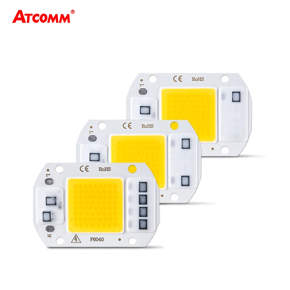 

20W 30W 50W COB LED Diode Matrix Chip Lamp 110V 220V Smart IC No Flicker Outdoor Spotlight Floodlight Light Source