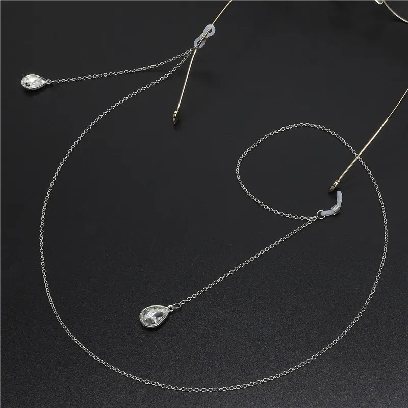 Металлическая цепочка для очков женщин современный аксессуар в форме капли воды