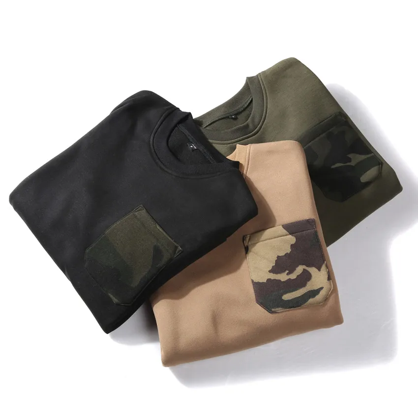 

EICHOS Autumn And Winter Mens Hoodies Fashion Camouflage Pocket O-Neck Sweatshirt Men Casual Warm Sweatshirts WY090110