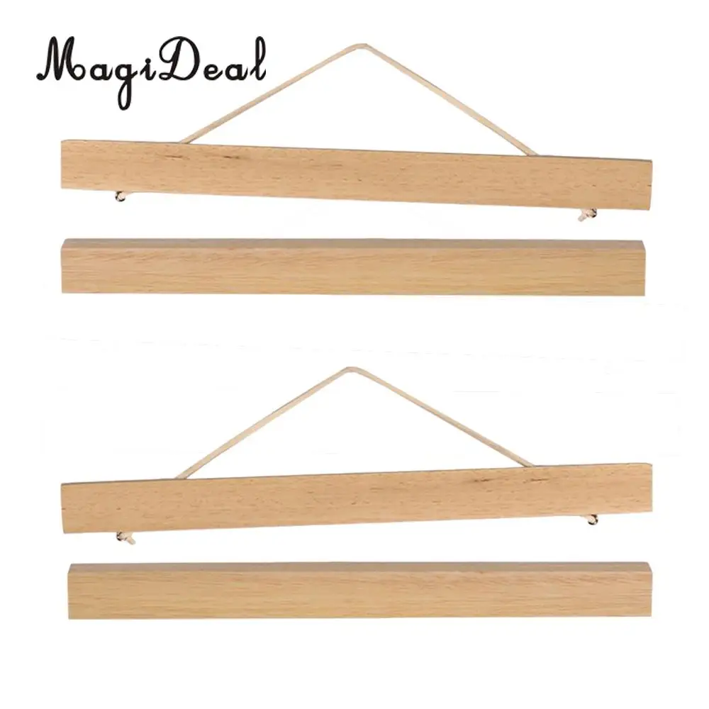 2 пары магнитных деревянных картин фоторамки постер прокрутка картина вешалка