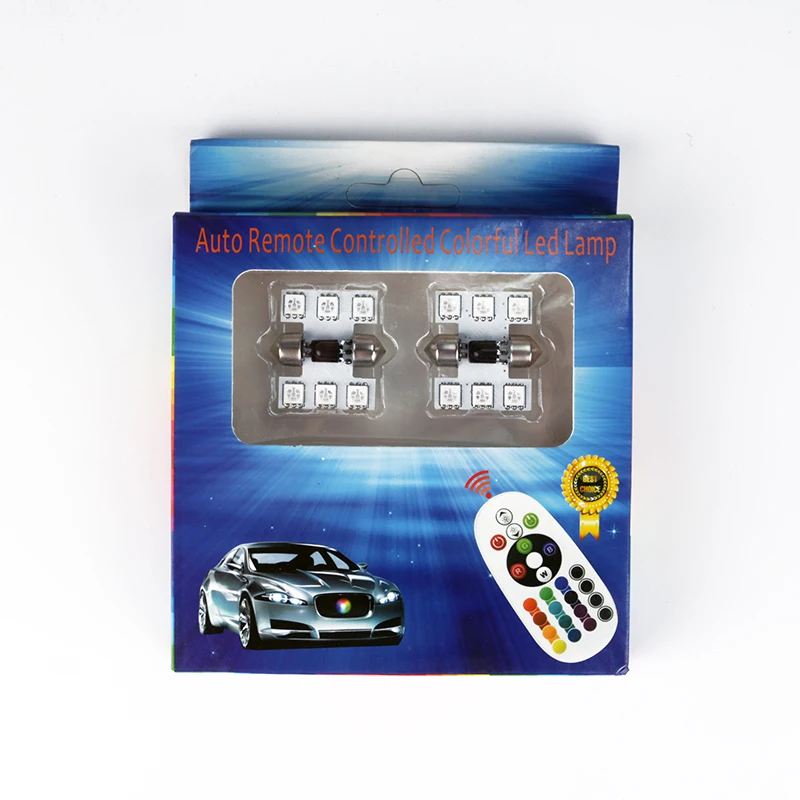 Светодиодная лампа для салона автомобиля Xenplus 2 шт. RGB гирлянда 31 мм C5W 5050 6SMD DC 12 В