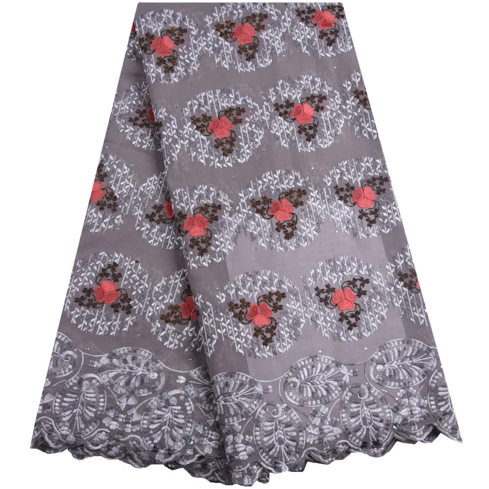 

Gray New Arrival Cotton Material African Dry Laces Swiss Embroidery Lace Fabric High Quality Nigerian Wedding Dresses S1397