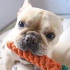 Хлопковая веревка ручной вязки, 1 шт., плетеные игрушки для домашних животных, собак, милая морковка, щенок, кошки, уличные интерактивные игрушки для жевания, товары для чистки зубов домашних животных