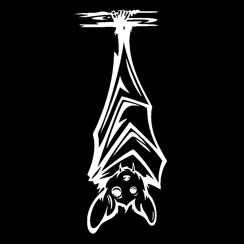 QYPF 7.6cm*18.4cm Interesting Upside Down Halloween Bat Vinyl Car Sticker Beautiful Decal Diverse Pattern C18-0805 | Автомобили и