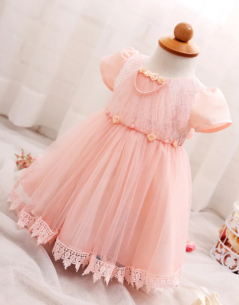 Одежда для маленьких девочек платья принцессы с кружевом и цветами