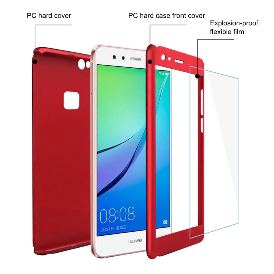 Luxury 360 Degree Full Cover Phone Case For Huawei P9 P10 Plus Lite P20 Pro P8 Shockproof Honor 10 9 lite V10 |