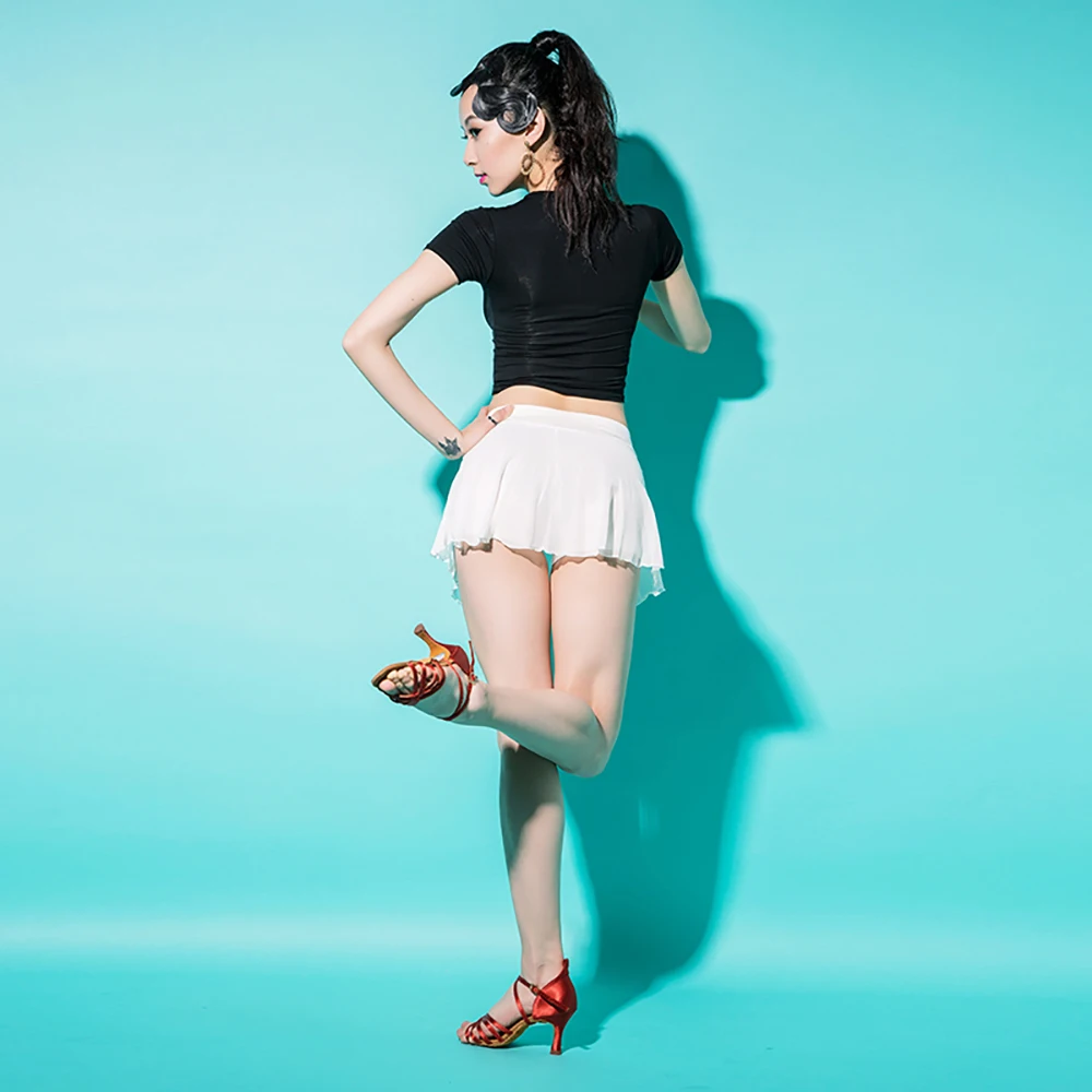 Юбка для латиноамериканских танцев одноразмерная юбка из лайкры девочек модель