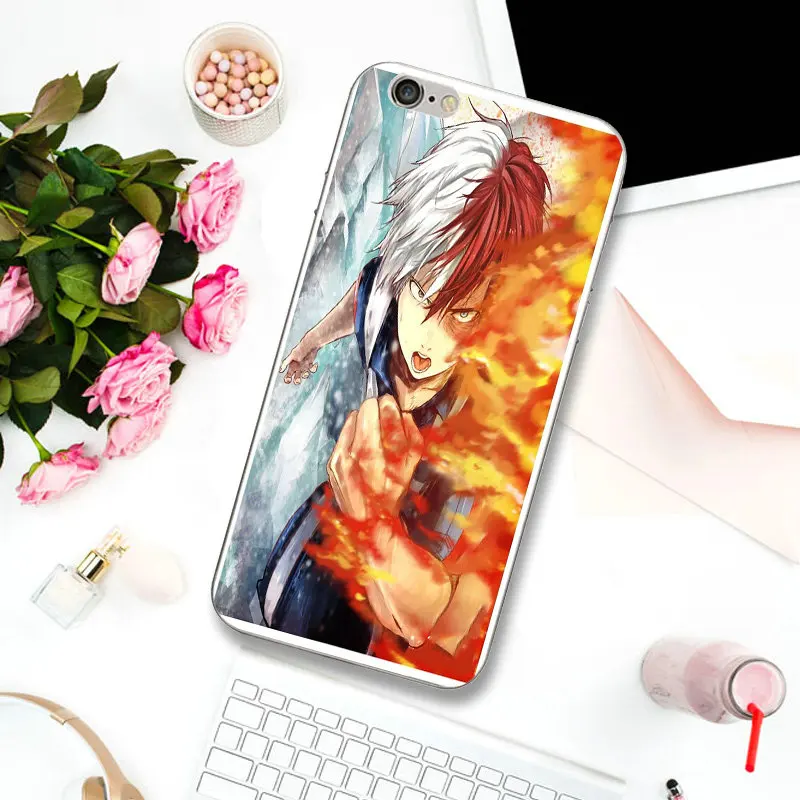 Мягкие силиконовые чехлы для мобильных телефонов из ТПУ для iPhone X XR XS Max 10 7 6 6s 8 Plus 4 4S 5 5S SE 5C Todoroki Shoto My Hero Academy