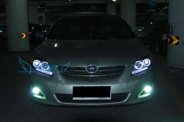 Автомобильный Стильный чехол на голову для Toyota Corolla Altis фары 2008-2010 светодиодный фары DRL Биксеноновые линзы Ксеноновые ближнего света