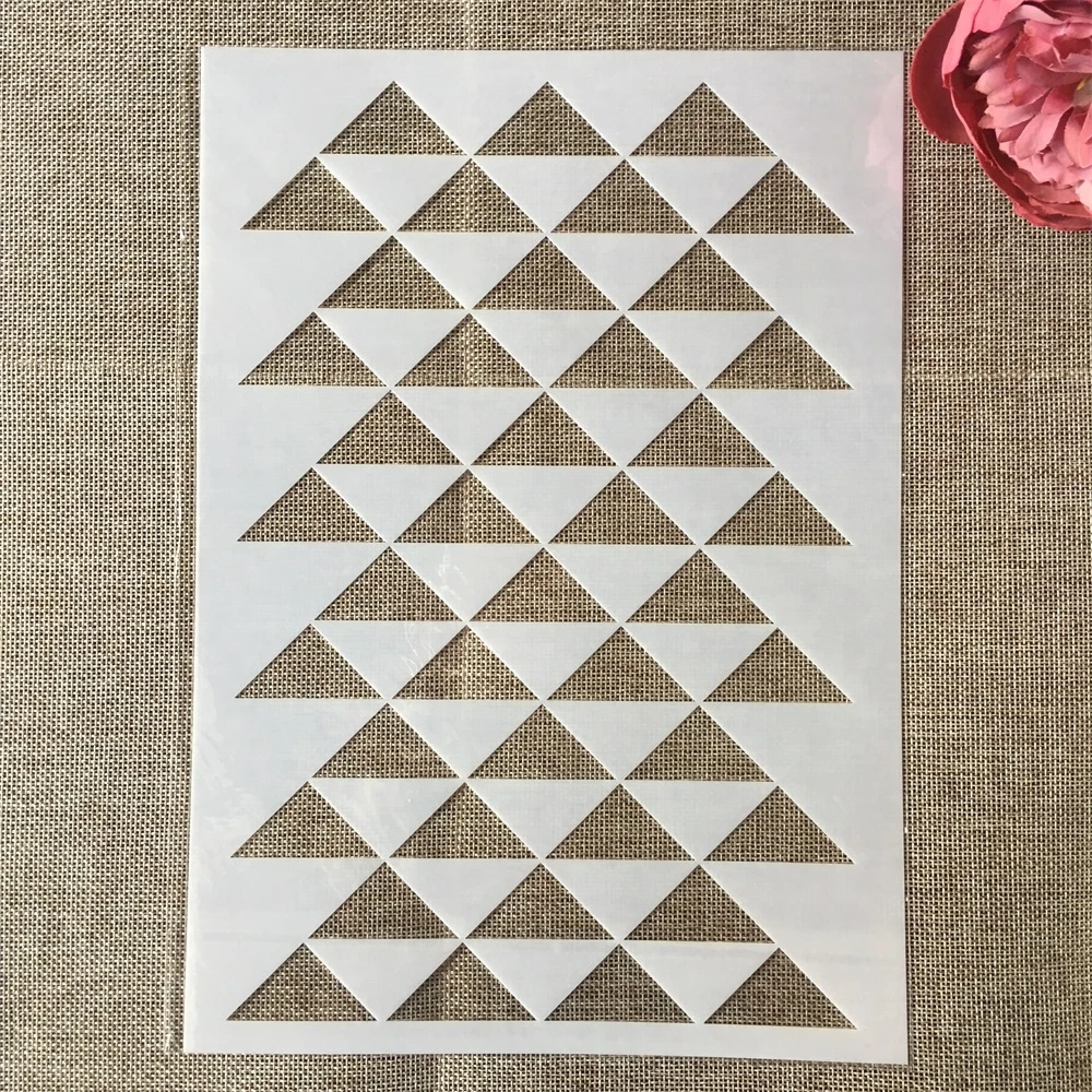 

29*21cm Triangle Geometry Texture DIY Layering Stencils Painting Scrapbook Coloring Embossing Album Decorative Card Template