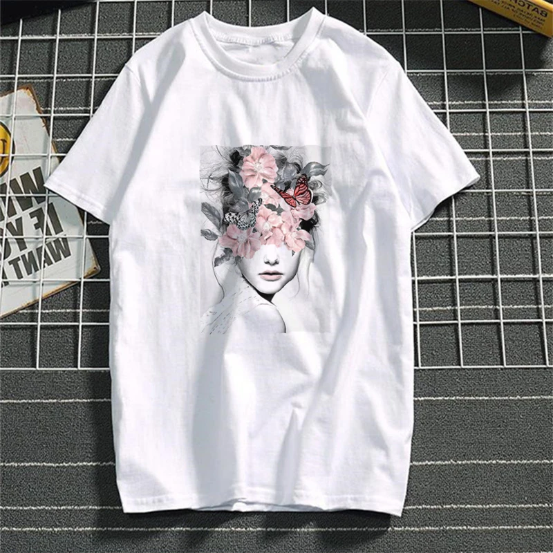 Арт цветок Harajuku Эстетическая Женская хлопчатобумажная рубашка 2019 футболка