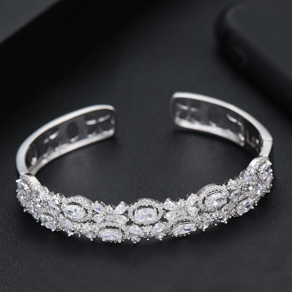 missvikki 2019 New Luxury Gorgeous Shiny Romantic Open Bangles Ring Jewelry Set for Women Bridal Wedding Engagement | Украшения и