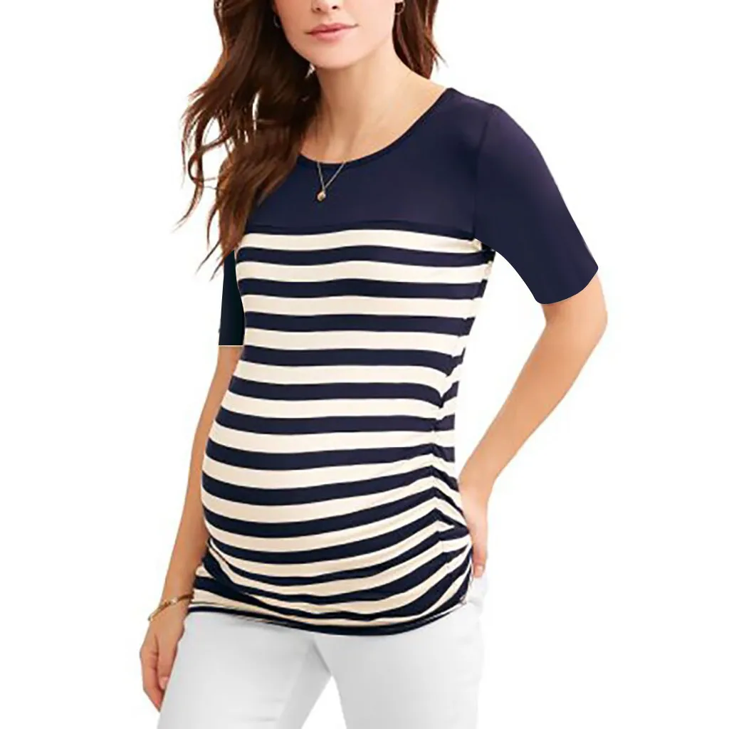 Рубашки для беременных женщин одежда Свободная Повседневная рубашка с длинным