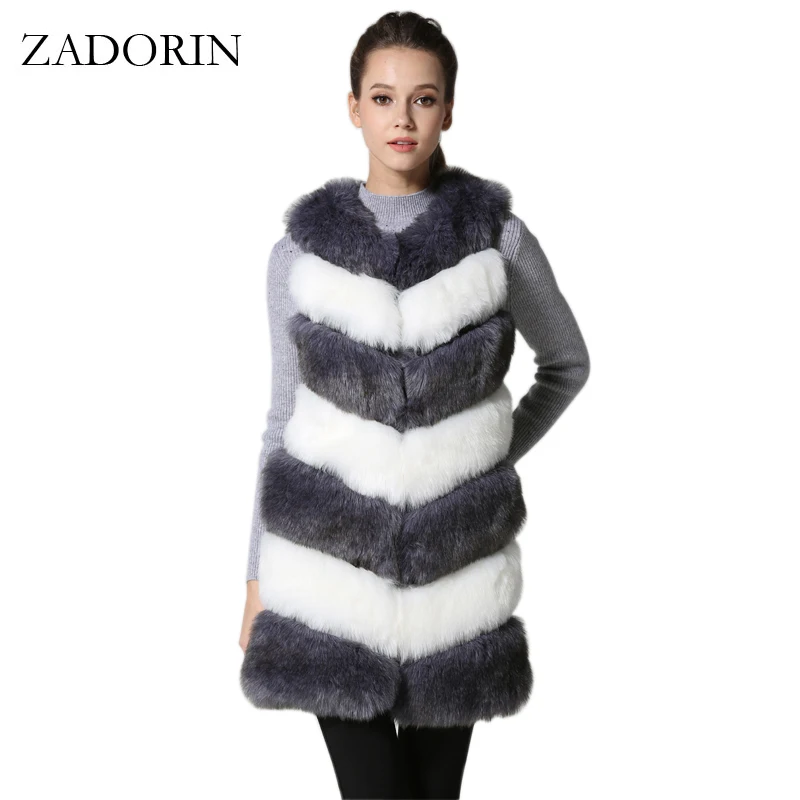 

ZADORIN Veste Femme NEW Furry Long Faux Fur Vest Women Plus Size Winter Faux Fur Coat Gilet Fourrure Abrigos Mujer bontjas