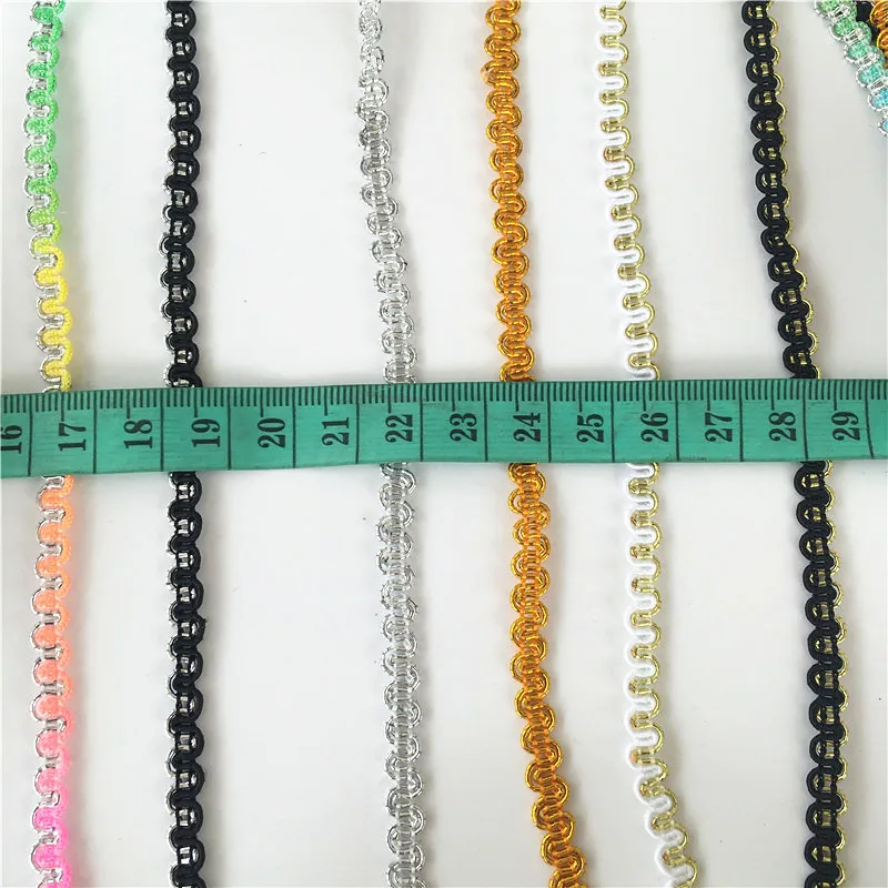 30 ярдов/партия ширина 6 мм нить искусственный шелк волнистая кружевная отделка