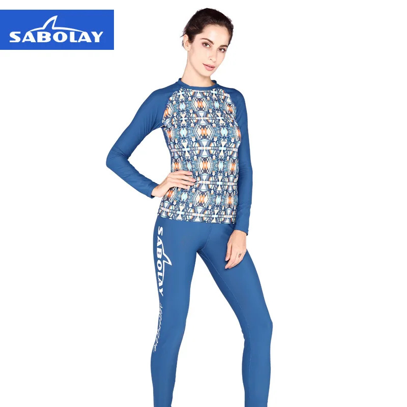 SABOLAY женская футболка с длинным рукавом для плавания Rashguards Женская одежда для плавания Rashguards Женская пляжная UPF 50+ УФ Защита спортивные костюмы