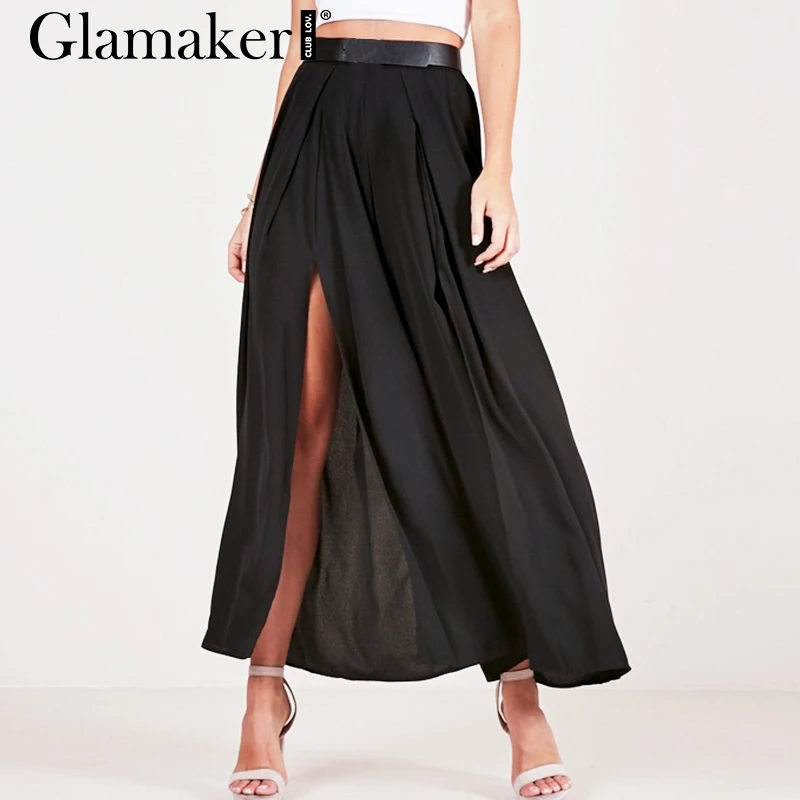 Женские брюки с широкими штанинами Glamaker красные повседневные размера плюс