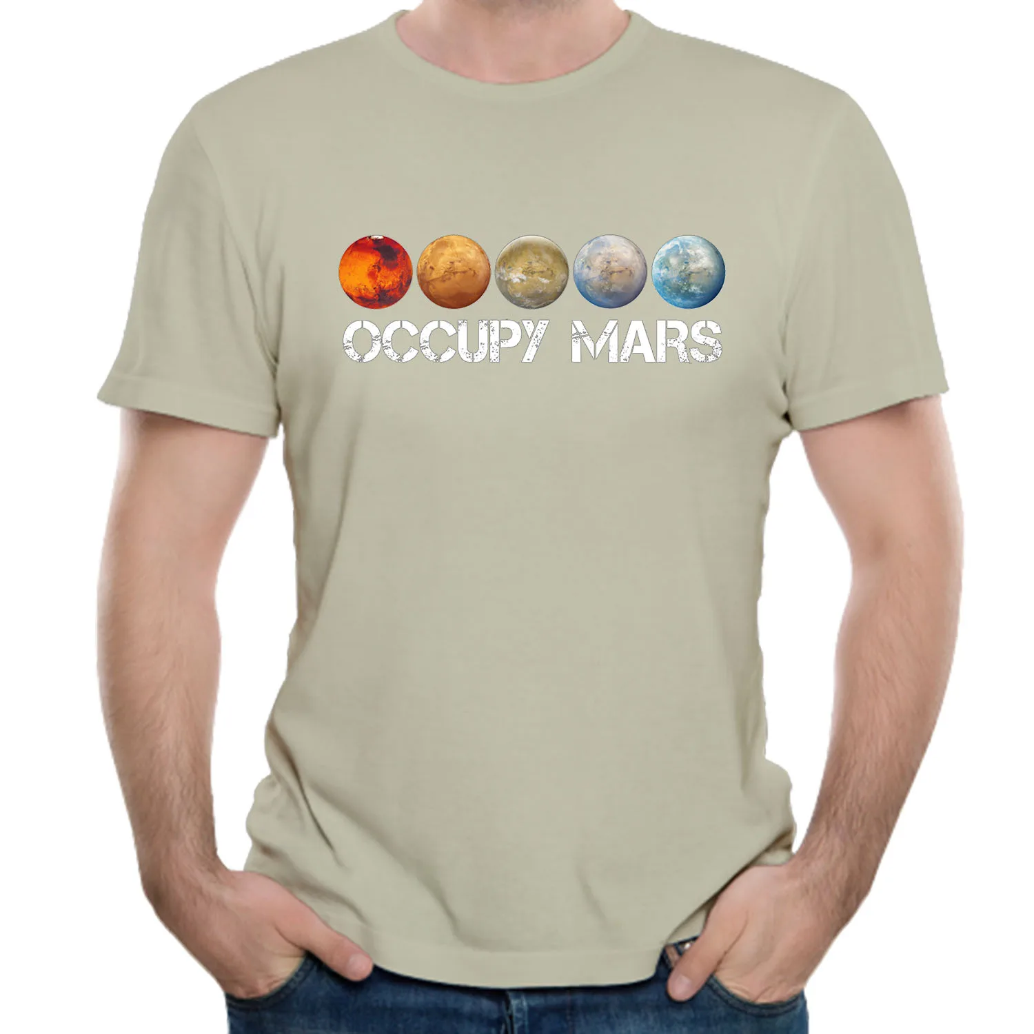 beige Космическая X Футболка Ouccpy Mars Tees Elon Musk Футболка Топ дизайн популярный красивый с короткими рукавами Tesla - Цвет: beige