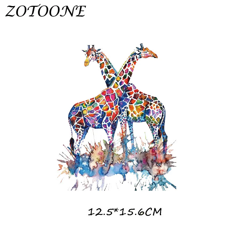 ZOTOONE Красочные Жираф патч для от одного года до четырех лет глажки рубашек на