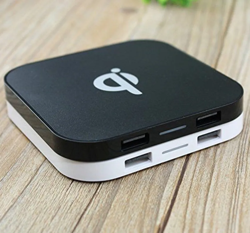 Портативное беспроводное зарядное устройство Qi 2 порта Usb Q8 зарядные устройства