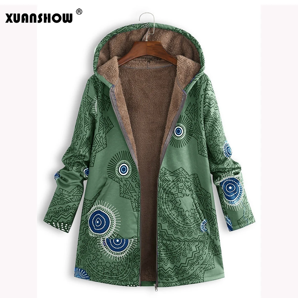 XUANSHOW зимняя куртка женская 2019 на молнии с капюшоном Пальто Женская Теплая