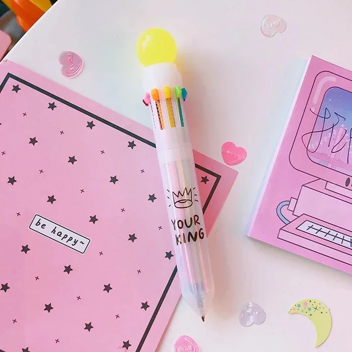 Новое поступление kawaii Новинка многоцветный конфеты шариковая ручка многоцелевой 6 In1 красочные Канцтовары творческий школьные принадлежности - Цвет: Candy - B ball