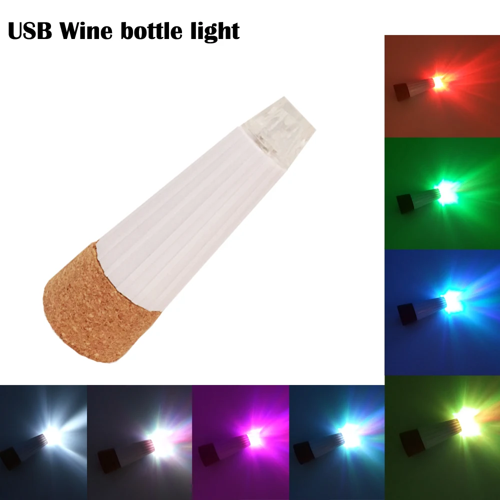 Перезаряжаемая USB гирлянда YB Yiba в форме пробковой бутылки затвор свет стекло вино
