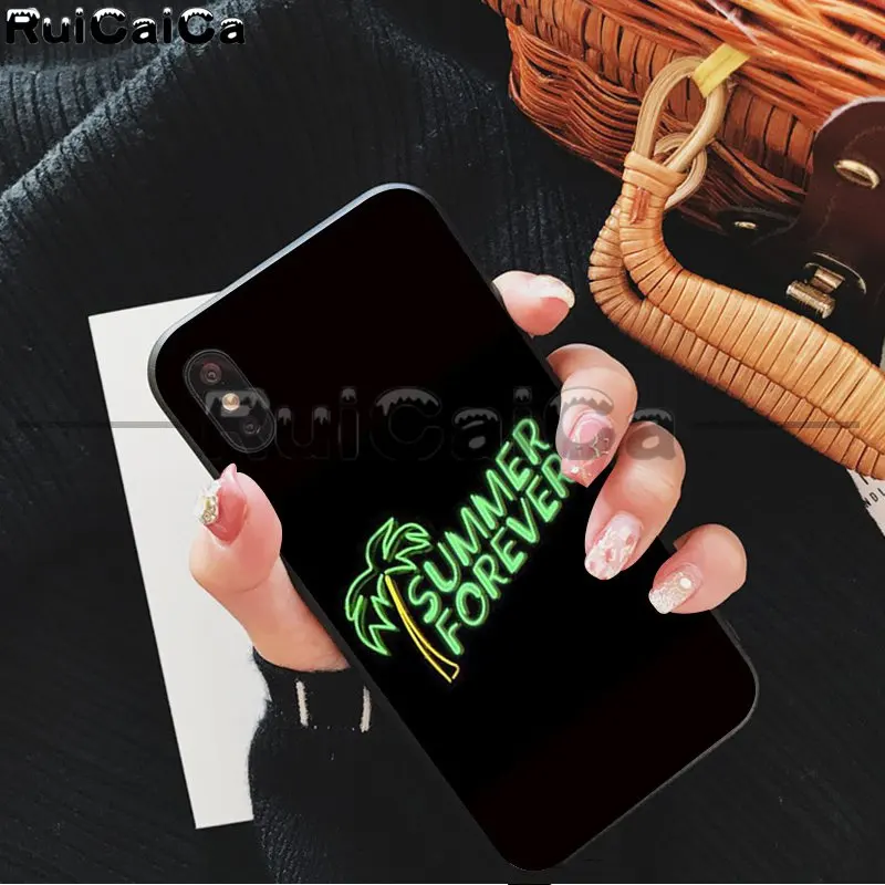 RuiCaiCa цветной текст на черном фоне DIY рисунок чехол для телефона чехол для iPhone 5 5Sx 6 7 7plus 8 8Plus X XS MAX XR